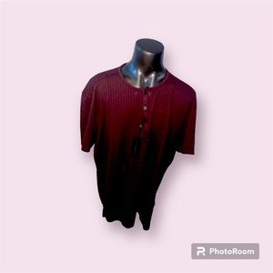 John Varvatos Star USA Short Sleeve Eugene Jacquard Henley Shirt Plum Wood $128